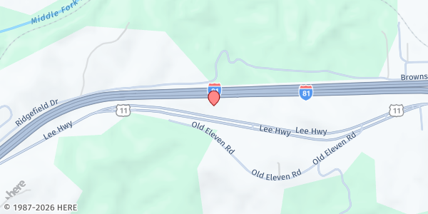 Map showing Hands of Hope – Abundant Life Church at 1747 Lee Highway, Marion, VA