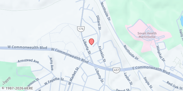Map showing Grace Network at 16 Liberty St, Martinsville, VA