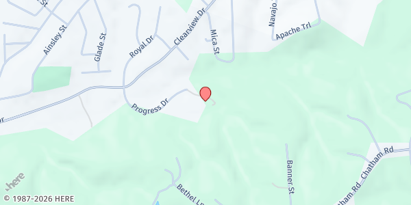 Map showing Martinsville Social Services Department at 20 Progress Dr, Martinsville, VA