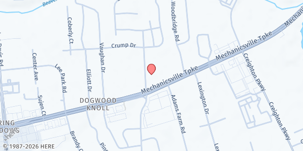 Map showing Hanover Evangelical Friends Church at 6420 Mechanicsville Tpk., Mechanicsville, VA