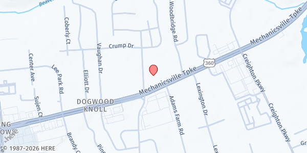 Map showing Hanover Evangelical Friends Church at 6420 Mechanicsville Turnpike, Mechanicsville, VA