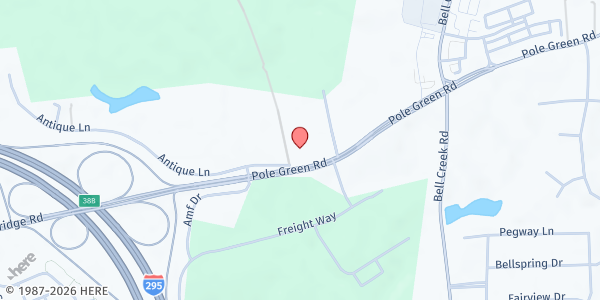 Map showing Meadowbridge 7th Day Adventist Church at 7400 Antique Lane, Mechanicsville, VA