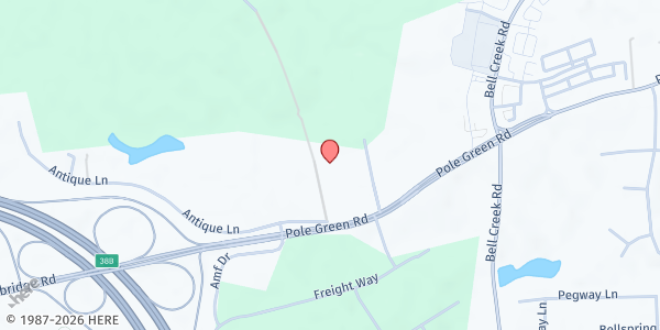 Map showing Meadowbridge 7th Day Adventist Church at 7400 Antique Ln., Mechanicsville, VA