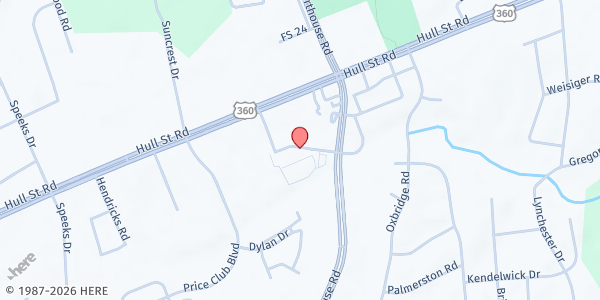 Map showing La Roca Food Pantry at 10163 Hull St., Midlothian, VA