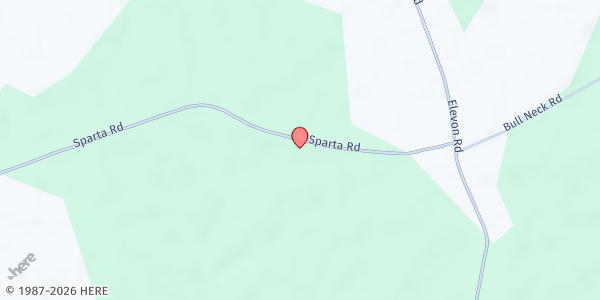 Map showing New Liberty Baptist Church at 33030 Sparta Rd, Milford, VA