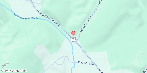 Map showing Mobile Pantry-Windy Cove Church at 102 Windy Cove Rd, Millboro, VA