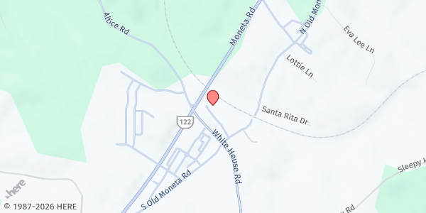 Map showing Lake Christian Ministries at 13157 Old Moneta Rd., Moneta, VA