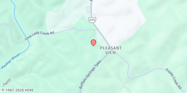 Map showing New Prospect Baptist Church at 2179 Buffalo Springs Turnpike, Monroe, VA