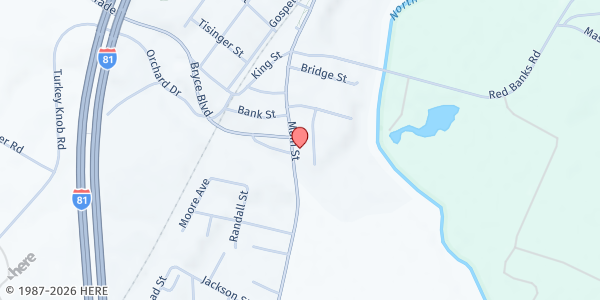 Map showing Open Door Food Pantry at 6044 Main St., Mount Jackson, VA