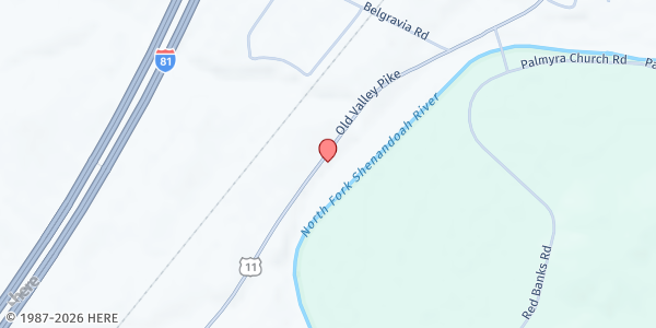 Map showing Open Door Food Pantry - Mt. Jackson at 6044 Main St, Mount Jackson, VA