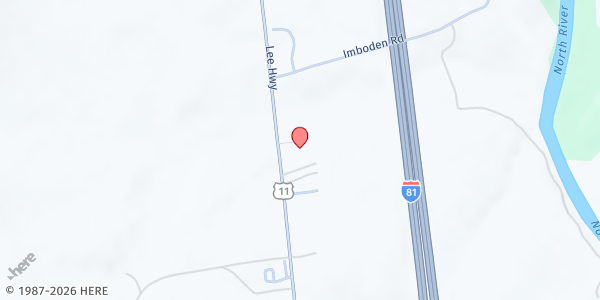 Map showing Open Door Gospel Church at 34 Freelance Lane, Mt Crawford, VA