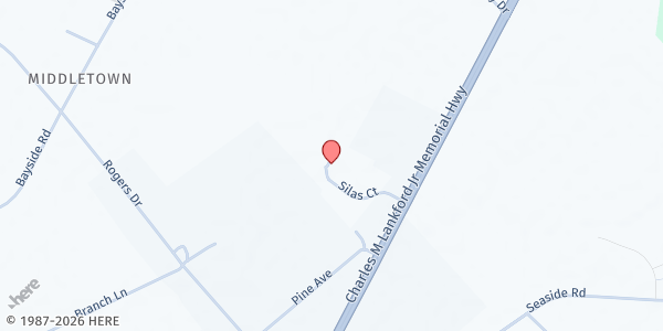 Map showing Eastern Shore Community Service Board at 10151 Silas Ct, Nassawadox, VA