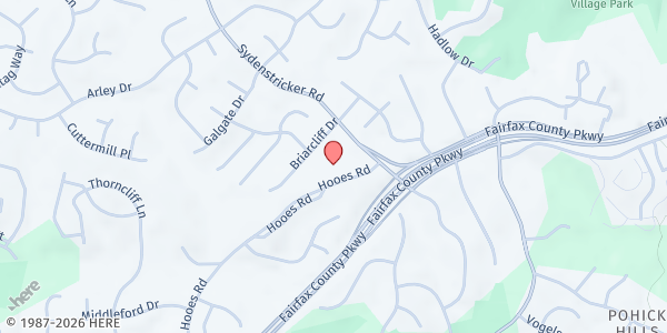 Map showing Sydenstricker UMC at 8508 Hooes Road, Newington, VA