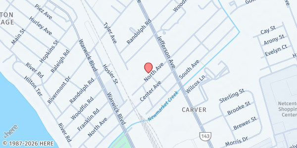 Map showing EHouse Inc at 521 North Ave, Newport News, VA