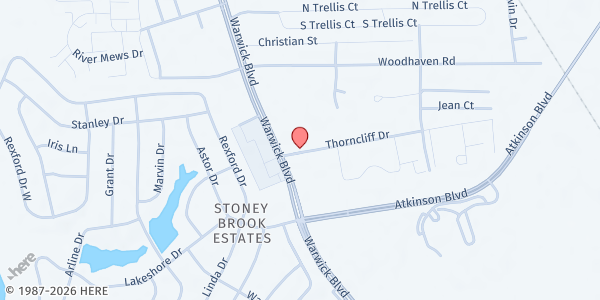 Map showing Safe Haven Empowerment Center at 429 Thorncliff Drive, Newport News, VA