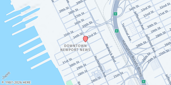 Map showing Saint Vincent De Paul Church at 230 33rd Street, Newport News, VA