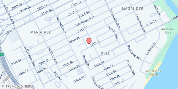 Map showing Triumph Ministries at 1811 Wickham Avenue, Newport News, VA