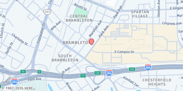 Map showing Shiloh Baptist Church at 745 Park Ave., Norfolk, VA