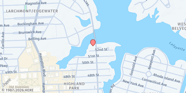 Map showing The Virginia Food Trust - Norfolk at 5215 Colley Ave, Norfolk, VA