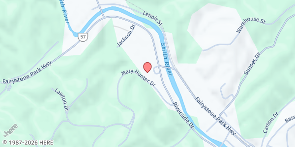 Map showing Mobile Food Pantry - Henry County at 3289 Riverside Dr., North Bassett, VA