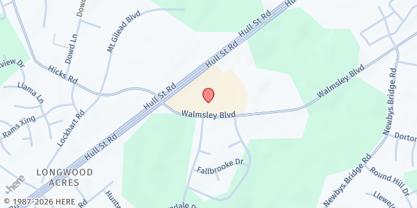 Map showing Reaching Beyond the Walls RVA at 8229 Hull Street Road North, North Chesterfield, VA
