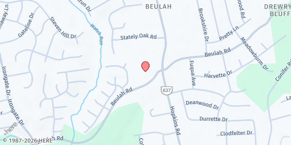 Map showing St. Augustine Catholic Church at 4400 Beulah Road, North Chesterfield, VA