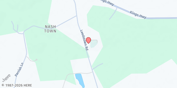 Map showing Little Zion Baptist Food Pantry at 7748 Leedstown Road, Oak Grove, VA
