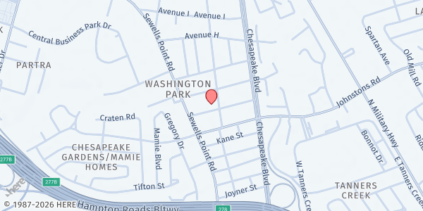 Map showing Oakwood Chapel Church at 982 Avenue E, Oakwood, VA