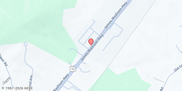 Map showing Church of the Living God - Food Distribution Center at 13268 James Madison Hwy, Orange, VA