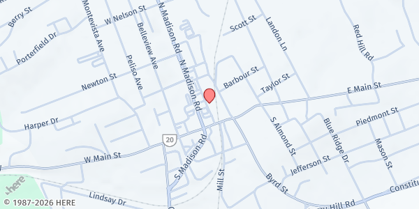 Map showing Good Samaritan Food Pantry at 105 N Madison Rd, Orange, VA