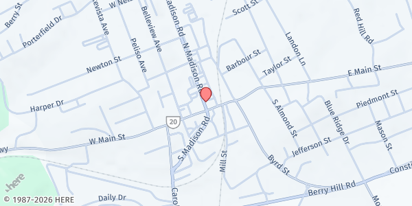 Map showing Good Samaritan Inc. - Food Distribution Center at 105 N Madison Rd, Orange, VA