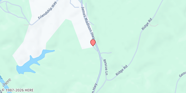 Map showing FLRD Community Food Pantry at 14455 James Madison Highway, Palmayra, VA