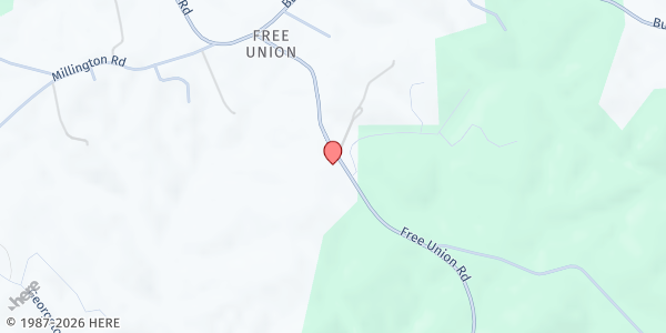 Map showing Free Union Church of the Brethren at 4152 Free Union Rd., Patterson Store, VA