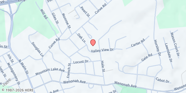 Map showing First United Methodist Church at 1101 Valley View Dr, Pearisburg, VA