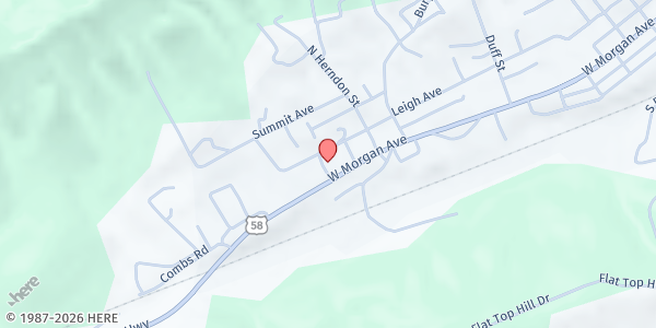 Map showing Harmony's Hope Closet at 134 State Rd T-1128, Pennington Gap, VA
