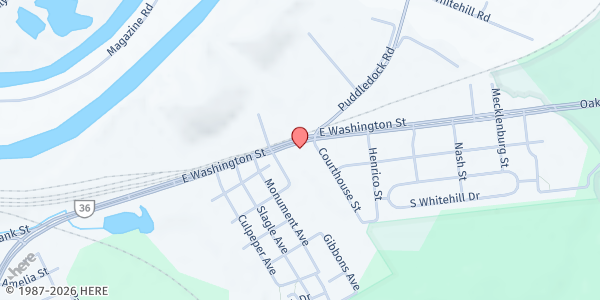 Map showing Faith and Hope Temple - Food Distribution Center at 1800 E Washington St, Petersburg, VA