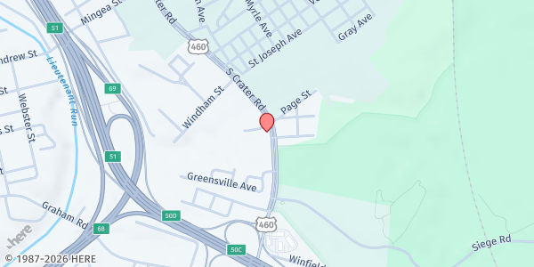 Map showing Jesus Way Fellowship Center at 600 South Crater Road, Petersburg, VA