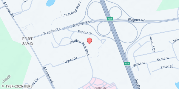 Map showing Petersburg 7th Day Adventist at 300 Poplar Drive, Petersburg, VA