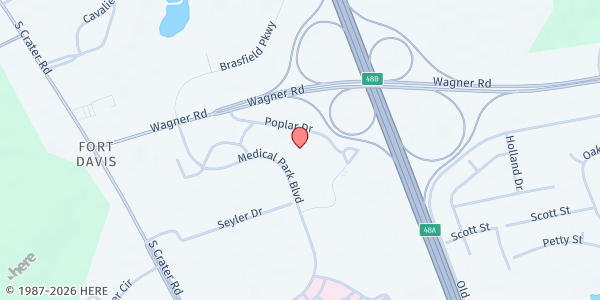 Map showing Petersburg 7th Day Adventist at 300 Poplar Dr., Petersburg, VA