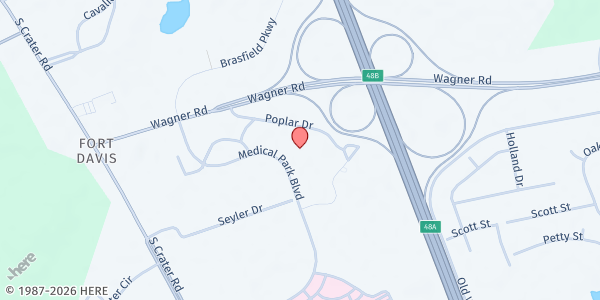 Map showing Petersburg Seventh-day Adventist Church - Food Distribution Center at 300 Poplar Dr, Petersburg, VA