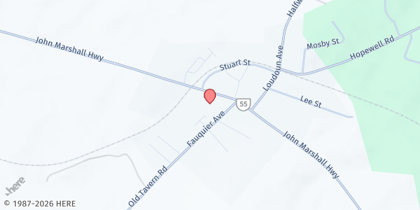 Map showing Peas & Grace Food Pantry at Grace Episcopal Church at 6507 Main St., The Plains, VA