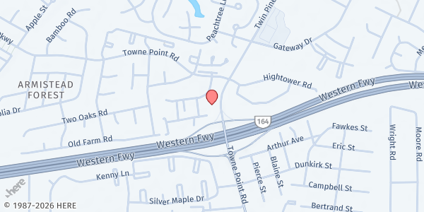 Map showing Bethel Worship Center at 3697 Pepperwood Pl, Portsmouth, VA