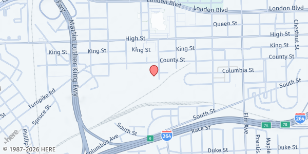 Map showing Oasis Social Ministries at 800 Williamsburg Ave b, Portsmouth, VA