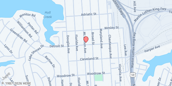 Map showing Port Norfolk Church at 355 Mt. Vernon Ave., Portsmouth, VA