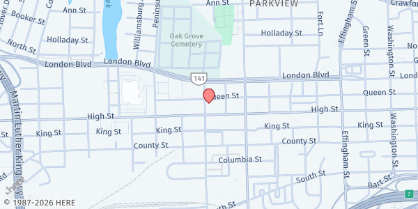 Map showing Third Baptist Church at 461 Godwin St., Portsmouth, VA