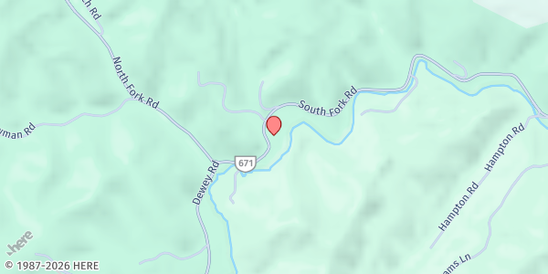 Map showing Calvary Baptist Church at 7354 S Fork Rd, Pound, VA
