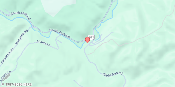 Map showing Glady Fork Church at , Pound, VA