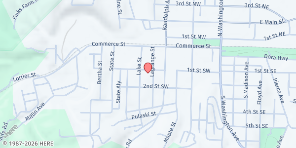 Map showing Faith Bible Church at 110 Lagrange St, Pulaski, VA