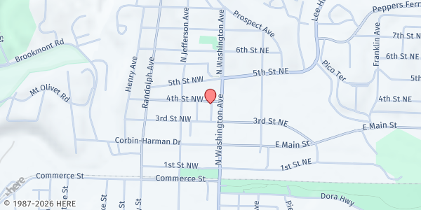 Map showing Free Clinic of Pulaski County at 25 4th St NW, Pulaski, VA