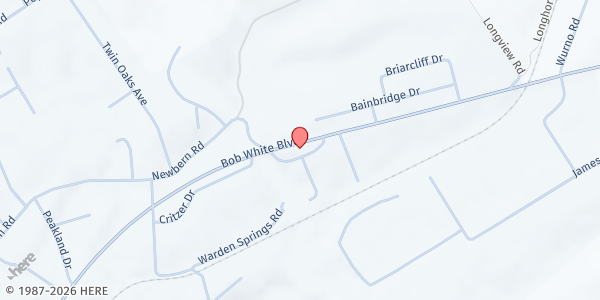 Map showing Pulaski Church of Christ at 3712 Newbern Rd, Pulaski, VA